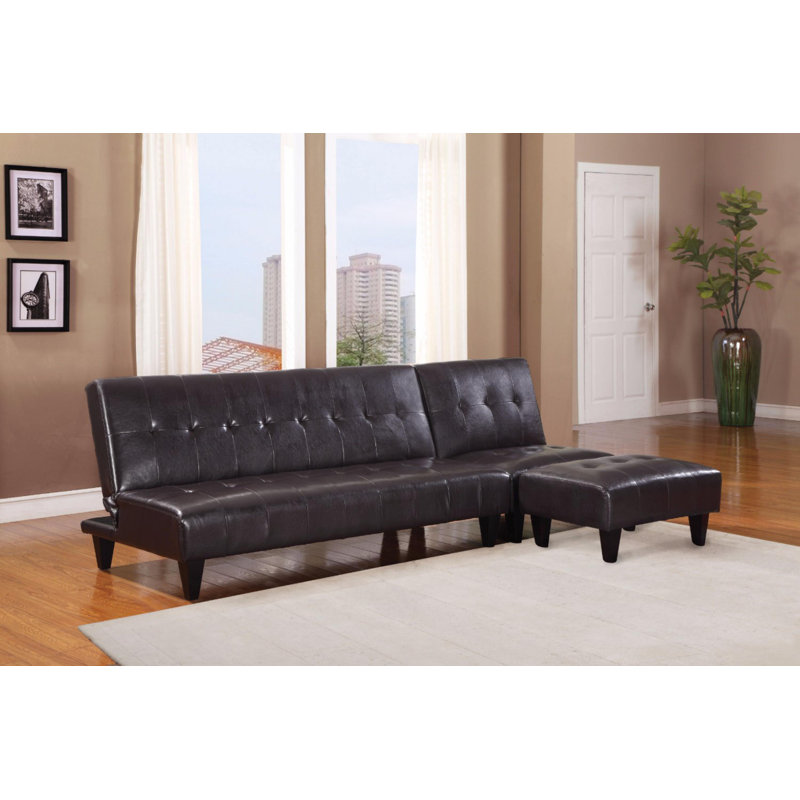 Winston Porter Prokop 70" Faux Leather Armless Modular Sofa Wayfair
